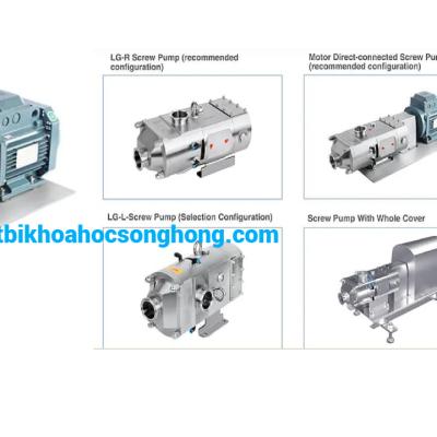 Bơm trục vít kép với bộ giảm âm và motor