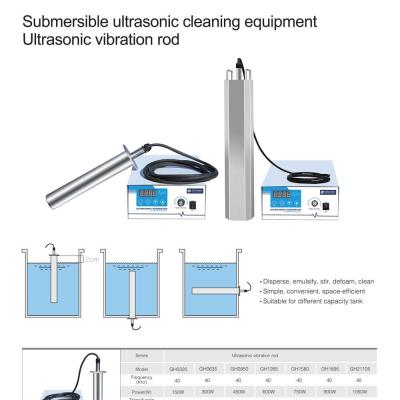 Thiết bị rửa siêu âm kiểu nhúng với thanh rung siêu âm dạng que